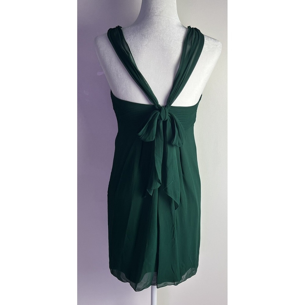 Vera Wang Lavender Label‎ Silk Chiffon Party Cocktail Dress Emerald Green Sz 6 - Picture 4 of 13